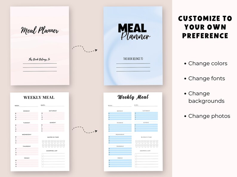 PLR Essensplaner, Canva Template mit Wiederverkaufsrechten (A4) Bild 4