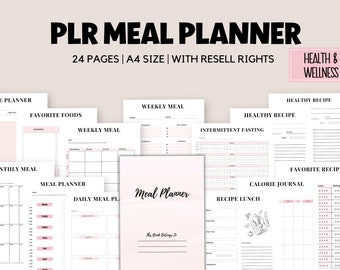 PLR Essensplaner, Canva Template mit Wiederverkaufsrechten (A4)