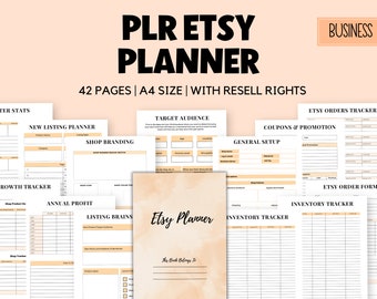 PLR Etsy Shop Planer, kommerzielle Nutzung Etsy Planner, PLR Canva Vorlage, Online Shop Planner druckbar, Wiederverkaufsrechte Etsy Planner, Business