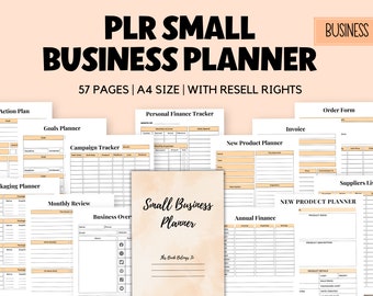 PLR Small Business Planner, Editable Canva Template (A4)