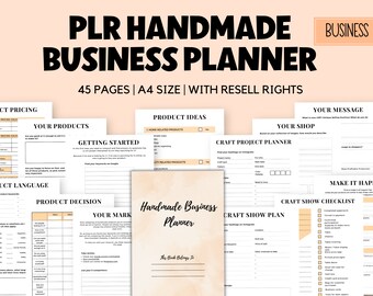 PLR Handmade Business Planner, Canva Template (A4)