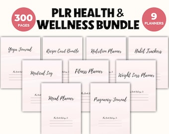 PLR Health and Wellness Planner Bundle, Canva Template, Resell
