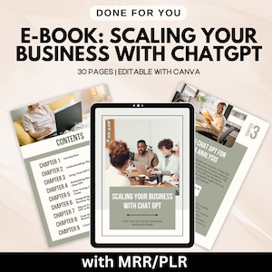 MRR ChatGPT eBook, Scaling your business with ChatGPT, Plr Ebook Ai, Mrr Ai products, Mrr Digital Product, AI for Beginners