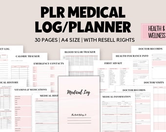 PLR Medizinischer Planer, Wiederverkaufsrechte Canva Vorlage (A4)