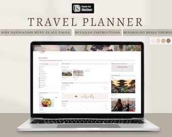 PLR Travel Planner Notion Template, Commercial Use Digital Journal