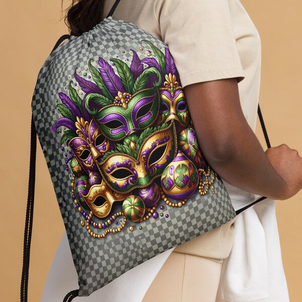 Vibrant Masquerade Feather Drawstring Bag | Trendy Vivadore Vogue