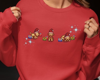Stardew Valley Inspired Christmas Sweatshirt | Stardew Valley Dog Sweatshirt | Perfect Gift for Gamers