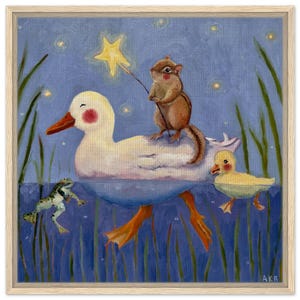 Framed Canvas Print, &#39;Follow The Flicker&#39;, whimsical storybook style painting