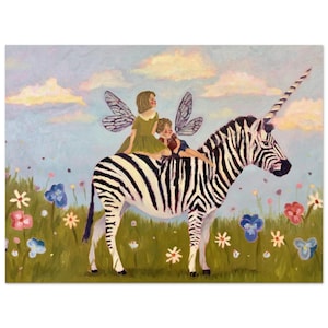 PRINT, 'There is magic in you', wunderlicher Kunstdruck, Zebra, Einhorn, Fee, Bruder, Schwester