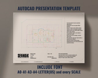 AutoCAD Template, Autocad Presentation Template, Include Instgram,Website,Number and Adress, Every Scale and Paper Size