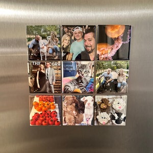 Personalized Photo Magnets. 2&quot;x2&quot; Custom Magnets. Upload your photos for the perfect gift. 9 magnets in each set.
