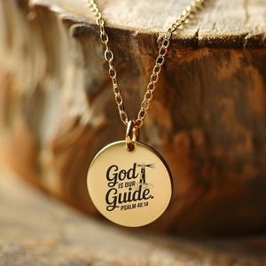 Elegant Bible verse necklace in gold, silver or rose gold plating Christian jewelry Bible verse necklace Bible scripture jewelry for her