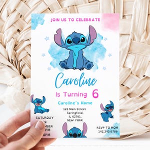 Plantilla de invitación de dibujos animados para niñas, tarjeta de invitación de dibujos animados mágicos, plantilla digital, plantilla Canva