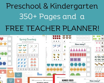 Printable Toddler and Kindergarten Worksheets with a FREE Teacher Planner