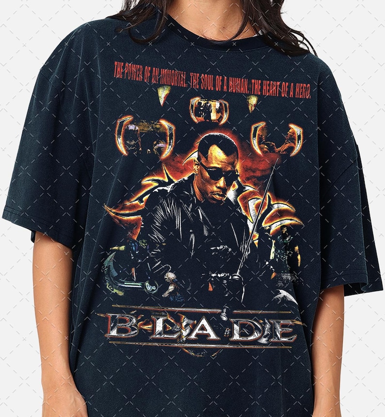 Blade Wesley Snipes 90s Movie Graphic Tee image 3