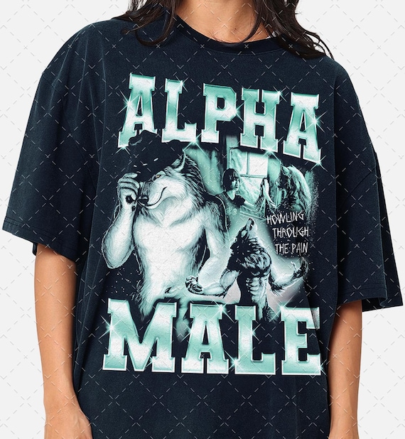 Wolf Alpha Male Graphic Tee: 90s Unisex T-shirt - Etsy