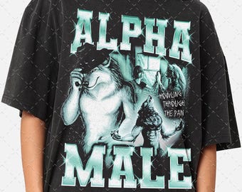 Wolf Alpha Male Graphic Tee: 90s Unisex T-Shirt