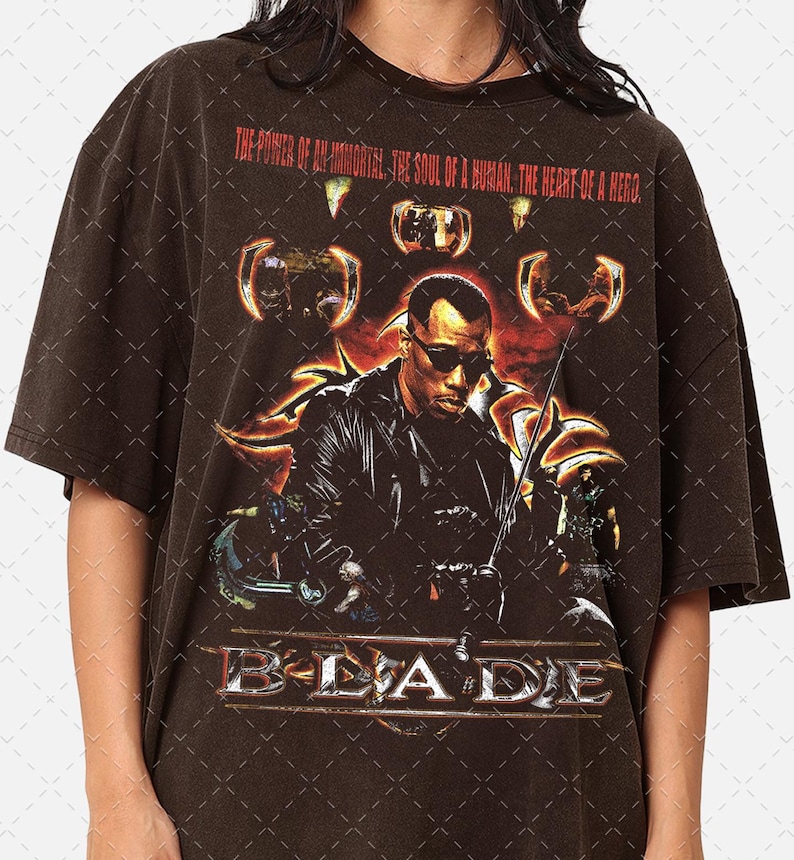 Blade Wesley Snipes 90s Movie Graphic Tee image 2
