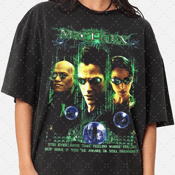 The Matrix 90s Graphic Tee: Keanu Reeves Movie T-Shirt
