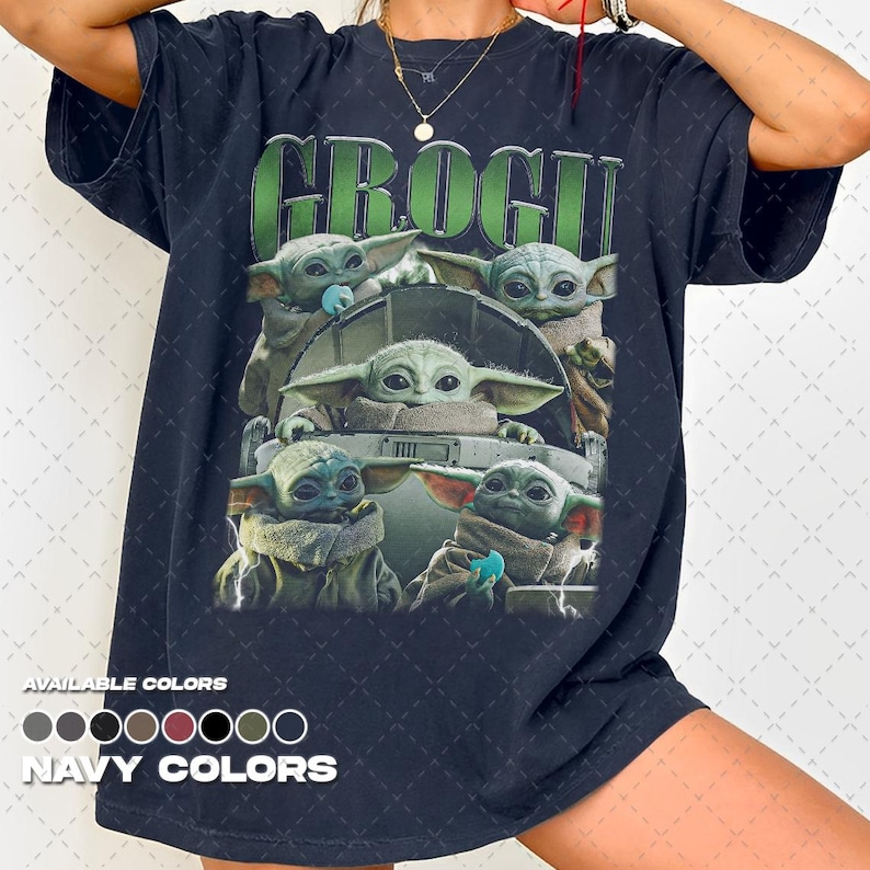 Comfort Colors® Grogu Shirt, Vintage90s Grogu Tee, Retro 90s Graphic T-Shirt, Fan Gift, Unisex Tee image 5