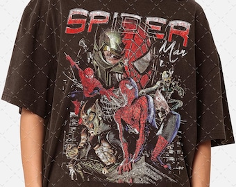 Maglietta con grafica di Spiderman anni '90 e Tobey Maguire - T-shirt unisex da supereroe