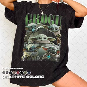 Comfort Colors® Grogu Shirt, Vintage90s Grogu Tee, Retro 90s Graphic T-Shirt, Fan Gift, Unisex Tee image 6
