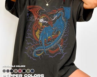 Dark Fantasy Dragon Shirt, Retro 90s Graphic Tee, Unisex Cotton Comfort Colors T-Shirt