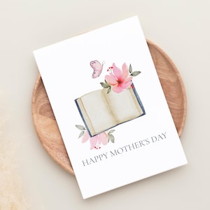 Muttertag Karte Vorlage | Buchliebhaber-Digital Muttertags-Gruß-Karte | Geschenk für Mama | Sofortiger Download PDF | Minimalistische Karte