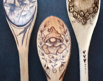 Food Safe Artisan Gnome Kitchen Spoons 12 inch You Choose