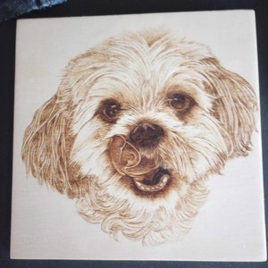 Custom Wood Burned Dog Portraits