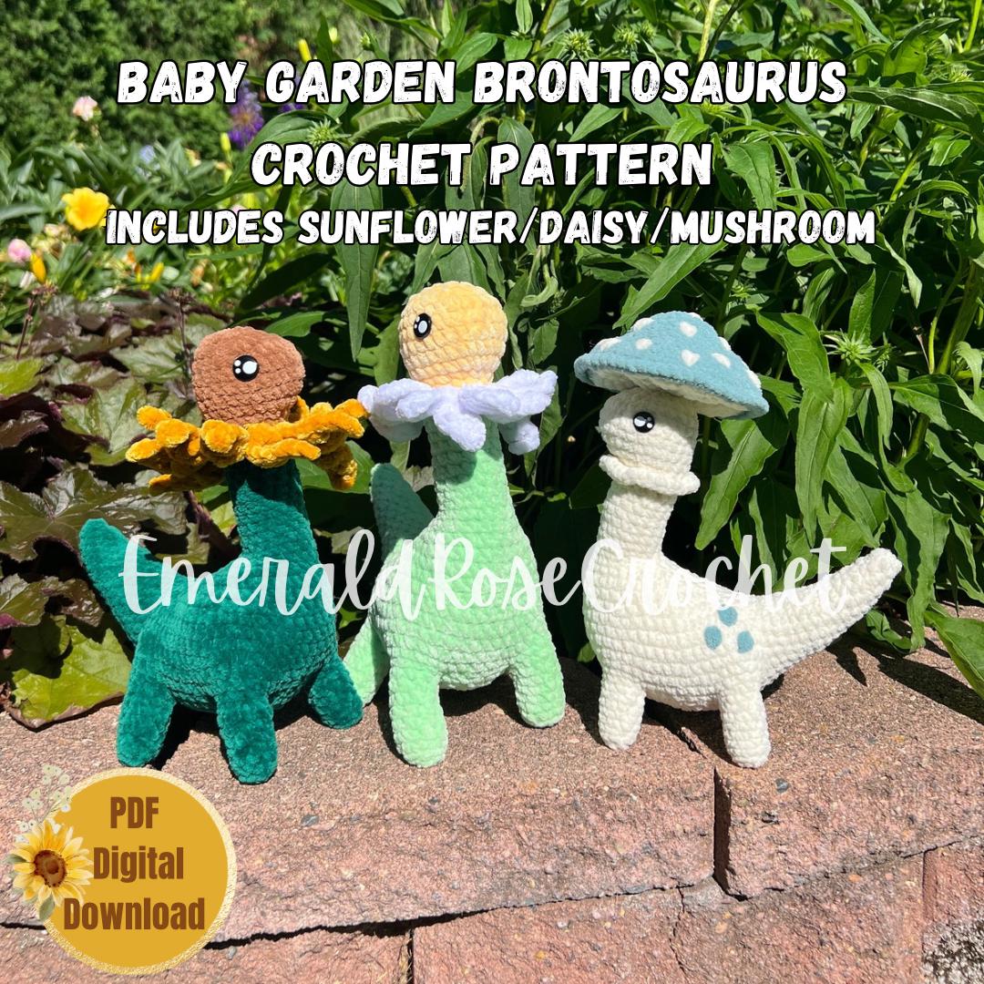 Baby Garden Brontosaurus 3 in 1 Crochet Pattern (Small