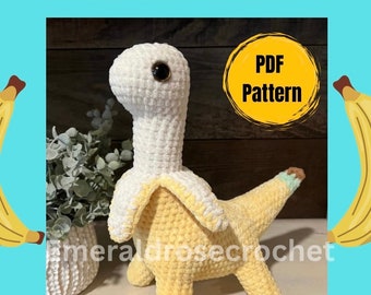 Patrón de ganchillo de dinosaurio Bananasaurus SIN COSER