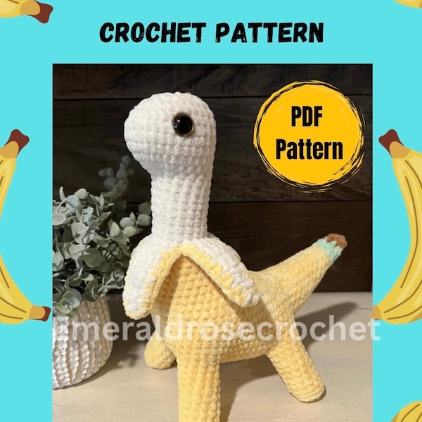 NO SEW Bananasaurus Dinosaur Crochet Pattern