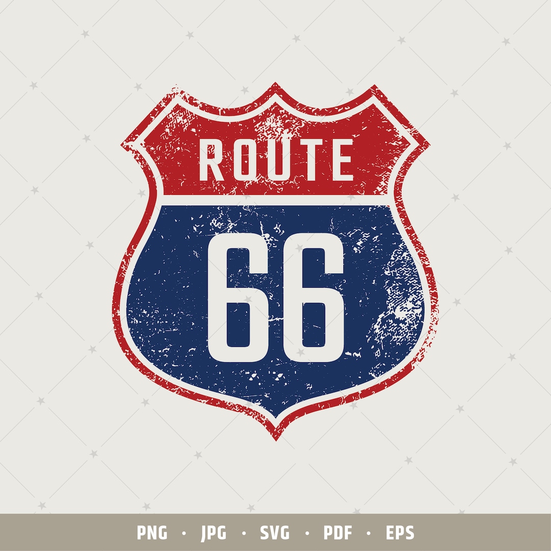 アート・デザイン・音楽 Route 66 & U.S. Highway Route 66 Sign SVG, Highway 66 Clipart, US Route Instant