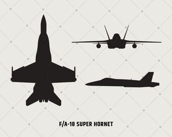 F/A-18 Super Hornet Bundle SVG, FA-18 silhouette svg, Fa18 digital sticker, USAF F18 Military png, Printable, Cricut & Silhouette file | 266