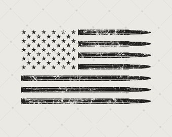 Grunge Bullet Flag svg | US Distressed Ammo Flag clipart | Military sticker | 50 cal | United States | Freedom png | Cricut Silhouette | 183