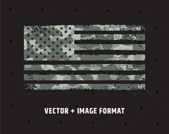 Camo Amerikaanse vlag vectorafbeelding: grungecamouflage (digitale download) | 111