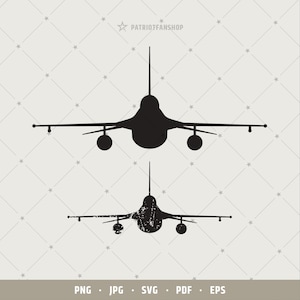 以下が含まれることがあります： 正面から見た、戦闘機の黒いシルエットが2つ。1つは、使い古したような質感になっている。