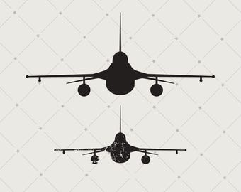 Silueta superior del F-16 Fighting Falcon: calcomanía de avión de la USAF, impresión de pared (descarga digital) / 260
