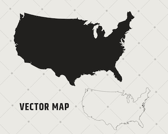 Kaart van de VS SVG: patriottisch vectorsilhouet (digitale download) | 202