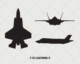 F-35 Lightning II Jet Fighter Bundle SVG, F35 Military Aircraft digital sticker, F35 car decal, Printable, Cricut & Silhouette files | 254