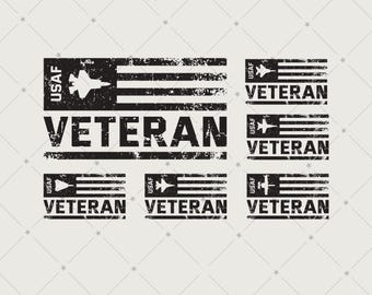 Weteran USAF SVG: Naklejka Sił Powietrznych, Wojskowy Patriot (Pobranie cyfrowe) | 245