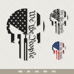 Punisher We the People svg | Punisher USA Rough Flag svg | 4th of July eps | Skull Grunge flag | 2nd amendment svg | Punisher skull | 143