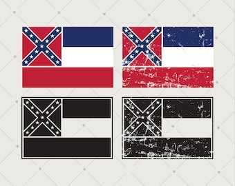 Mississippi Zustand beunruhigt Flagge SVG: Grunge Vektor-Grafik (digitaler Download) | 216