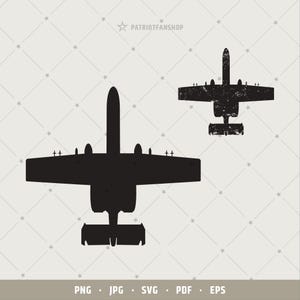 A-10 Thunderbolt Warthog silhouette SVG, A10 USAF png, F10 Military Aircraft cut file pdf, T-Shirt Decal, Air Force wall print, eps | 243