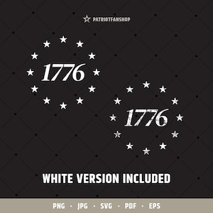 1776 Stars Circle Svg | Rough 1776 | Grunge 4th of July Decal ...