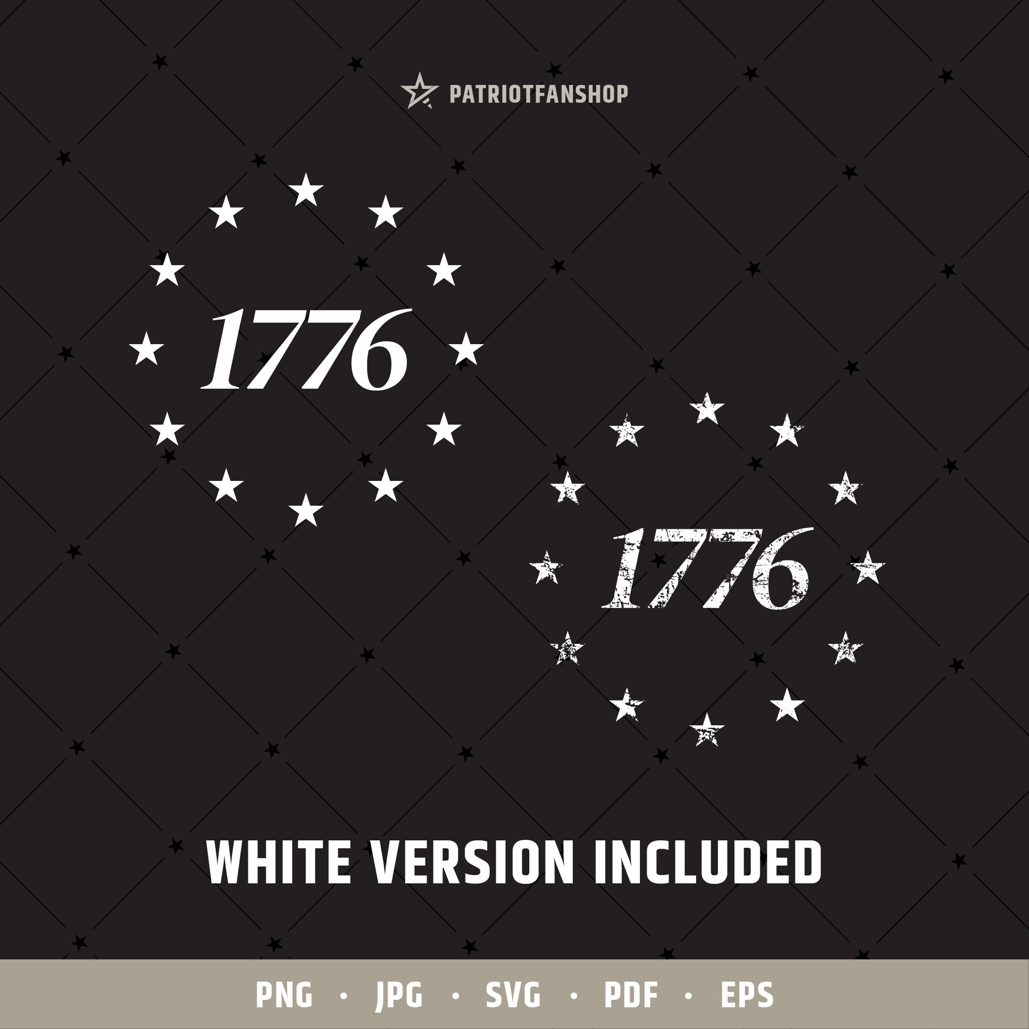 1776 Stars Circle Svg | Rough 1776 | Grunge 4th of July Decal ...