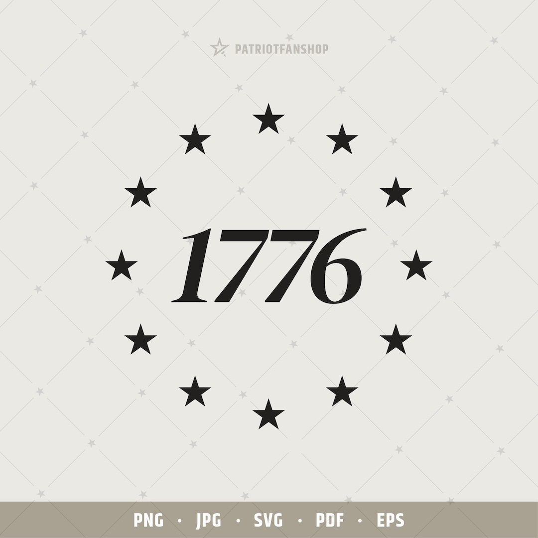 1776 Stars Circle Svg | Rough 1776 | Grunge 4th of July Decal ...