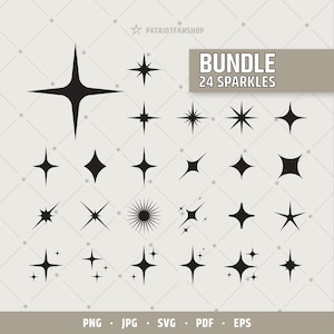 Sparkle SVG Bundle, Sparkle Cut File, Stars eps, Sparkle Stars vector cut files, Clipart for cricut, Silhouette SVG, Digital Download | 230