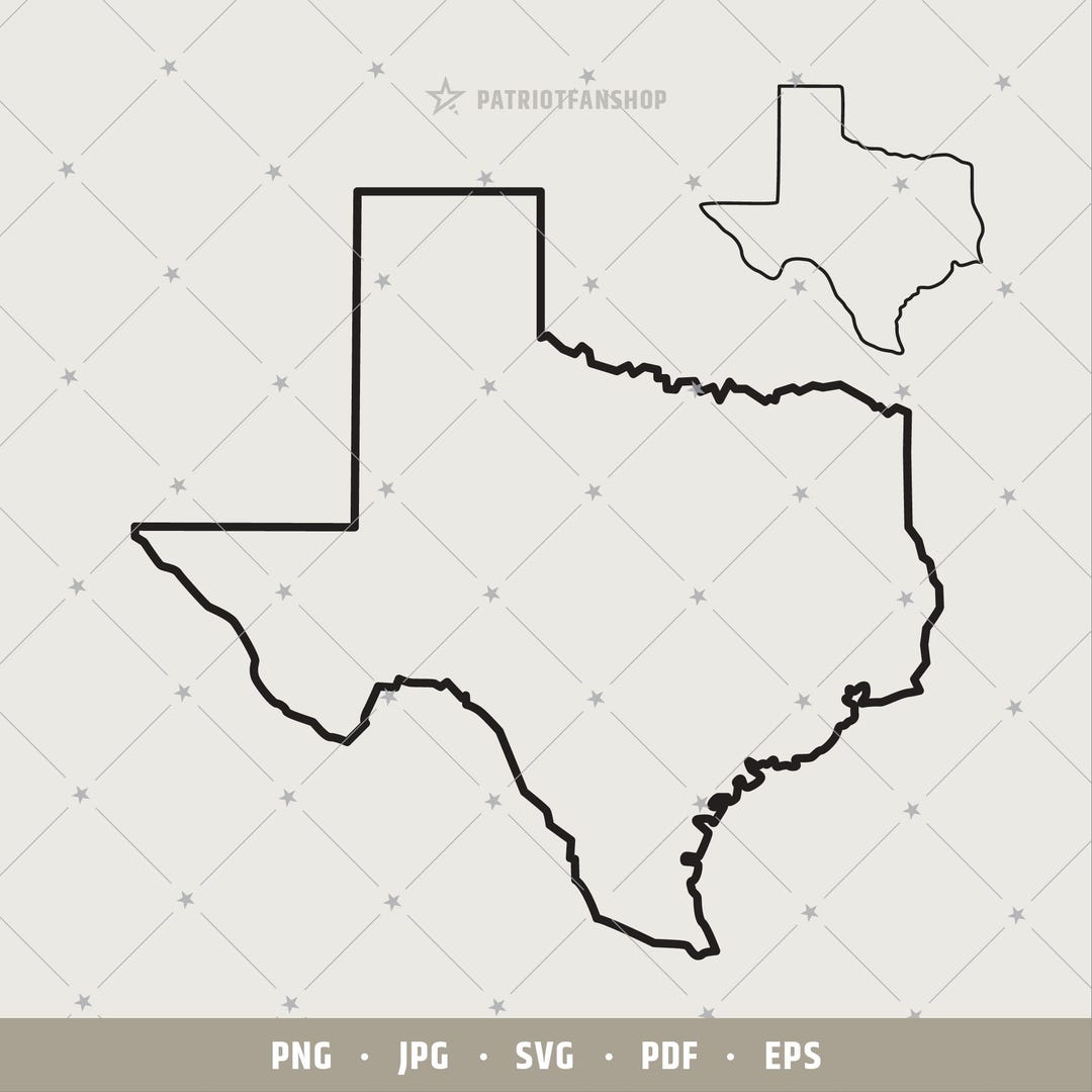 Texas Outline SVG Map: Vector Silhouette & Cut File for Cricut (digital ...